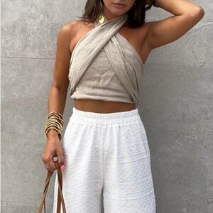 Commense Beige Halter Top